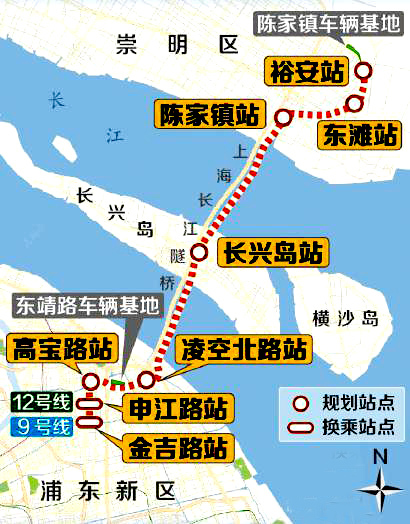 地铁崇明线最新线路图图片